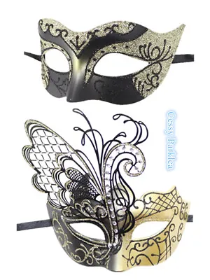 SN-F2-3 Luxury Couples Gold Black Swan Venetian Masquerade Masks • $6.41