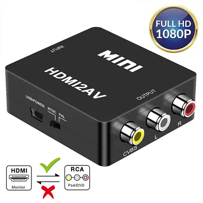 HDMI To RCA AV Mini Composite 1080P Audio Video AV CVBS Adapter Converter For TV • $12.99