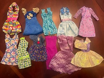 Vintage Barbie Modern Doll Clothes Lot Of 10 Dresses Multicolor Lot B • $17