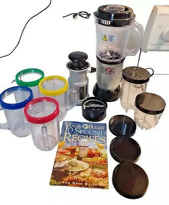 Magic Bullet Food Processor/ Blender/Juicer Model MB1001 W/Cups Lid Blades Book  • $32