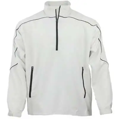 Page & Tuttle Free Swing Peached HalfZip Windbreaker Pullover Mens Off White Cas • $9.99