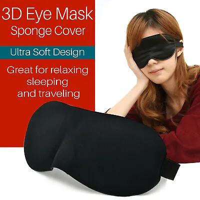 £2.89 • Buy 3D Eye Mask Sleep Soft Cover Padded Blindfold Shade Sleeping Aid Night Eyepatch