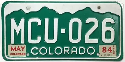 Vintage Colorado 1984 Green License Plate MCU 026 Boulder County • $14.95