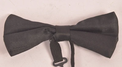 £3.99 • Buy Black Bow Tie Clip On Adjustable Elastic Band String Fancy Classic Dress Up Mens