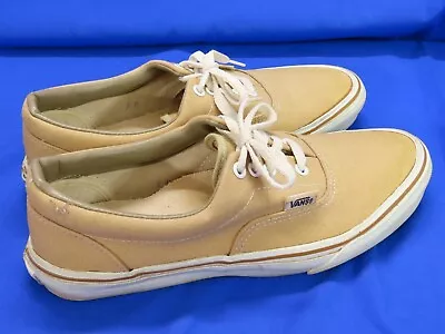 VINTAGE EARLY Vans Sneakers MADE IN USA Khaki Canvas SKATE SHOES LOW Sz 9 N • $180