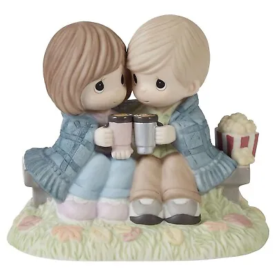 Precious Moments Outdoor Couple Figurine Under Blanked With Hot Drinks 231023 • $84.99