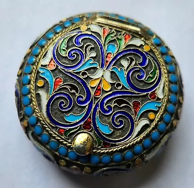 £0.99 • Buy A Russian Silver-Gilt And Cloisonné Enamel Pill Box Circa 1900 - PRE REVOLUTION
