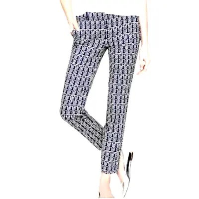 J. Crew Cafe Capri Pants SZ 0 X 26  Navy White Nautical Rope Pattern NWOT • $21.54