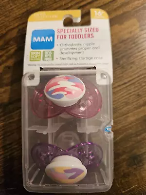 MAM Pacifier Set Toddler 16+ Months Ortho Camo Collection Two Free Straps NEW • $12.99