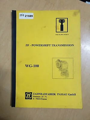 $79.95 • Buy ZF Zahnradfabrik WG-100 Powershift Transmission Repair Manual