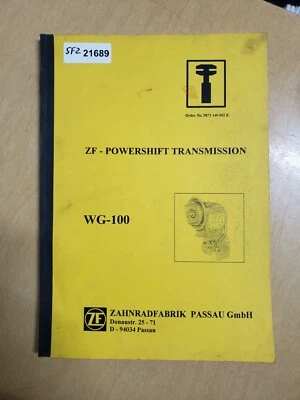 ZF Zahnradfabrik WG-100 Powershift Transmission Repair Manual • $63.65