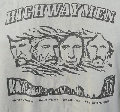 Vintage THE HIGHWAYMEN Willie Nelson Waylon Jennings Johnny Cash T Shirt Large • $19.99