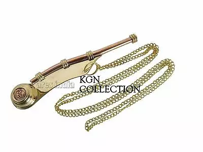 $18.70 • Buy Whistle 5  Brass Boatswain Whistle With Chain Bosun Call Pipe Nautical Marine 