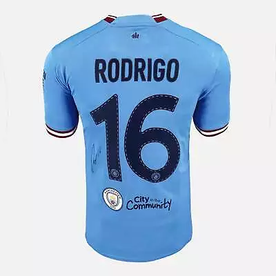 Rodri Signed Manchester City Shirt 2022-23 Final Treble [16] • £329.99