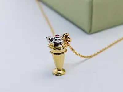 Alex Monroe KNICKERBOCKER GLORY Necklace Yellow Gold RUBY Silver New Ltd Ed • $290.43