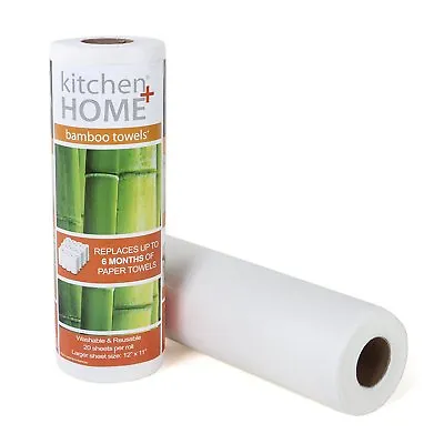 Kitchen + Home Bamboo Paper Towels – Heavy Duty Washable Reusable Rayon Towels • $10.99