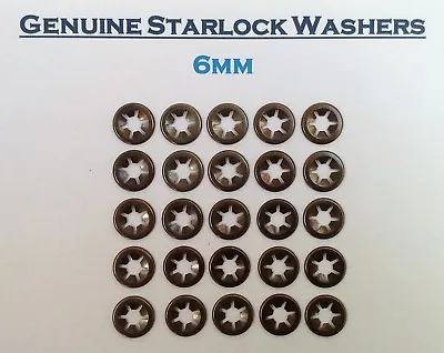 £2.99 • Buy Starlock Washers Flower Grip Speed Grab Push On Locking Clips 25 X 6mm 