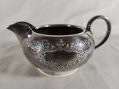 Antique James Dixon & Sons Ornate Silver Plated Squat Creamer / Milk Jug EPBM  • £12.34