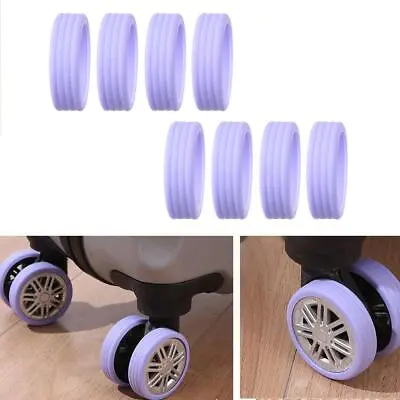 8PCS Luggage Wheels Protector Silicone Trolley Case A Reduce Chair Sleeve G6E6 • $7.80