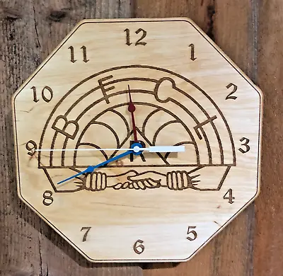 Masonic  Rainbow Girls  10  Wall Clock - Wood - Laser Crafted Gift      • $59.95