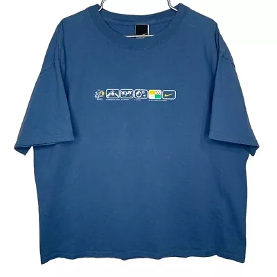 Vintage 2005 Nike Le Tour De France Marathon T-Shirt Men’s Size XL Blue Y2K • $58.33