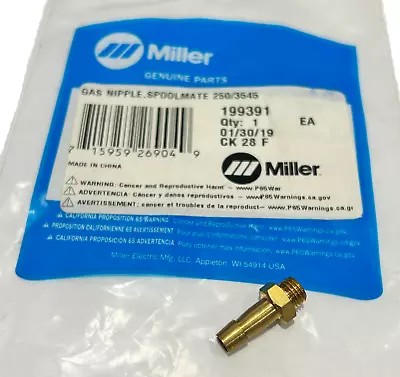 Miller 199391 Gas Nipple Spoolmate 250/3545 • $20.99