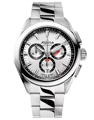 £829 • Buy Alpina Silver Mens Chronograph Watch Alpiner AL-373SB4E6B