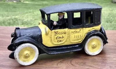 Yellow Cab Company Cast Iron Vintage Taxi Cab Cab 3333 With Driver • $84.79