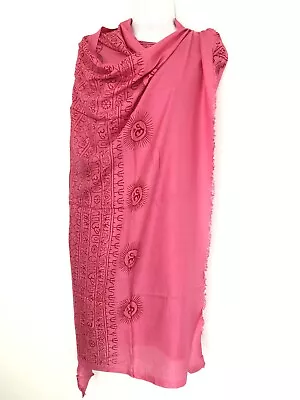 Om Hippie Yoga Meditation Prayer Pink Shawl Cotton Scarf Large Nepal Handmade • $16