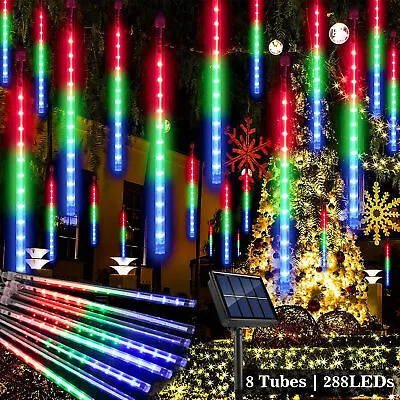 288 LED Lights Meteor Shower Rain Xmas Snowfall Tree String Light Garden Party • $16.78