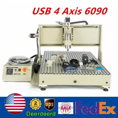 USB 4 Axis 6090 CNC Router 3D Engraver Metal Milling Engraving Machine 1500W New • $1813.50