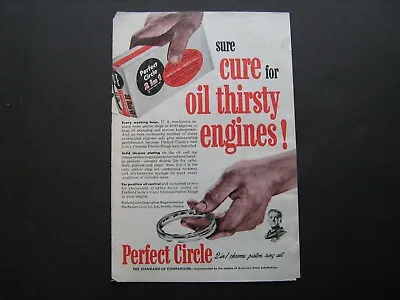 1953  Perfect Circle Piston Rings --orig Vintage '53 Ad From Nice Private Estate • $7.75