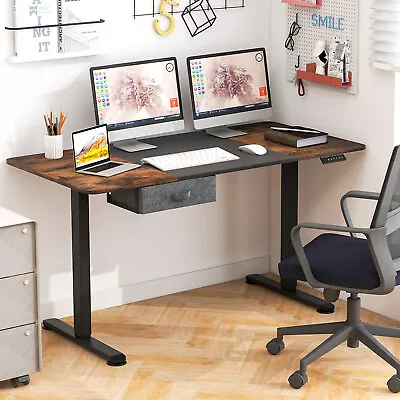55  X 28  Electric Standing Desk W/Memory Preset Controller 2 Cable Holes Black • $165.99