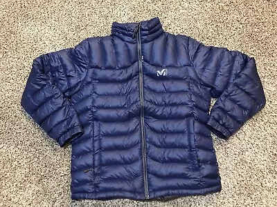 Millet Mens Goose Down Puffer Jacket Size Large Blue Hooded • $125