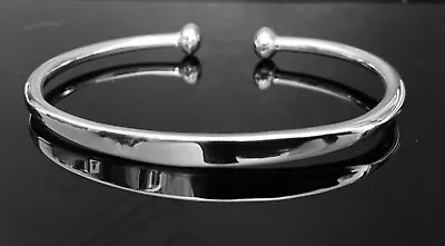 Solid 925 Sterling Silver Open Mens Torque Identity Bangle Bracelet UK RRP £70+ • £42.99