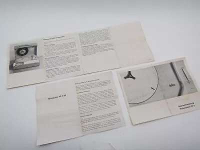 £33.97 • Buy VINTAGE BRAUN PC3 SV Turntable RARE Pamphlet Leaflet Brochure Manual DIETER RAMS