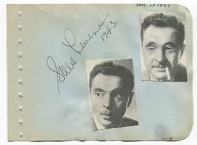 Sam Levene And George Murphy Signed Album Page 1940's Autographed • $30