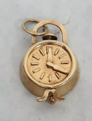 Vintage 9k Gold Alarm Clock Charm / Pendant • $99