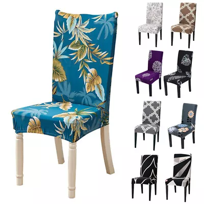 $4.83 • Buy 1Pc Stretchy Dining Chair Covers Floral Printed Seat Slipcovers Home Decoration