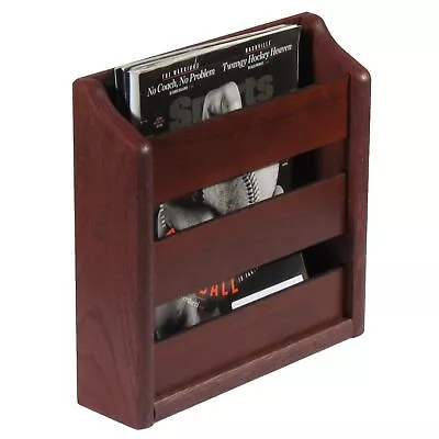 Wooden Mallet Oak Magazine Rack Wall Mount Or Tabletop Mahogany • $53.47