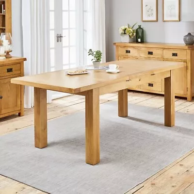 Hereford Rustic Oak Large Dining Table - SLIGHT SECONDS- C0-17BET-F869 • £365