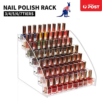Acrylic Nail Polish Varnish Organiser Holder Desk Storage Stand Display Rack AU • $32.99