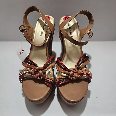 NWT Madden Girl Rolliee Platform Heel Strappy Sandal Striped Discontinued Sz 10  • $29