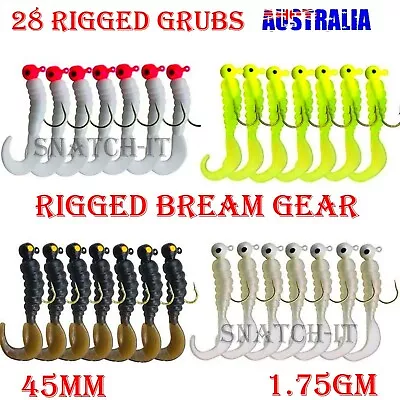 $12.99 • Buy 28 Rigged Soft Plastic Fishing Lure Tackle  Curly TAIL Hooks Bream Bass Lures