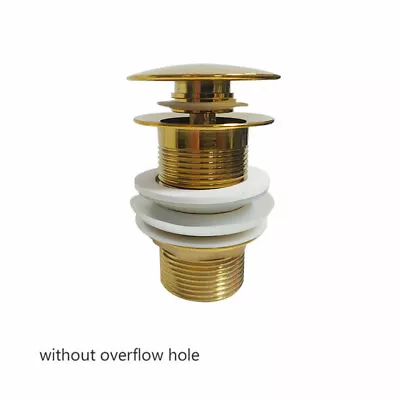 £11.96 • Buy Brass Bathroom Basin Waste Drain Sink Pop Up Push Button Clack Plug Slotted Gold