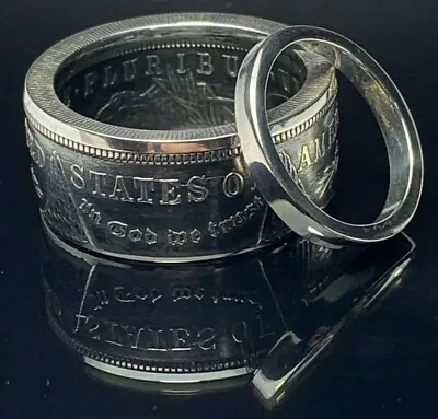 Authentic Morgan Silver Dollar Coin Rings His - Hers One Coin-TWO RINGS *READ* • $169