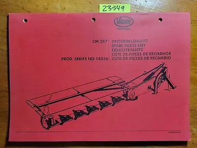 $20 • Buy Vicon Greenland CM247 Series 14056 Disc Mower Parts Manual 70.003.870/4