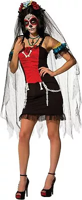Senorita Muertos Voodoo Soiree Day Dead Fancy Dress Halloween Adult Costume • $54.49