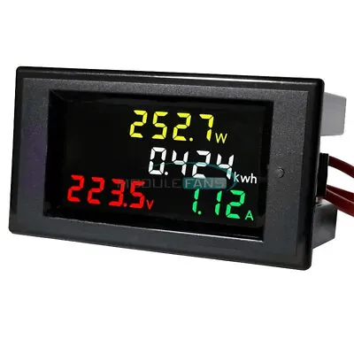 Digital LCD Voltmeter Ammeter Volt Amp Power Kwh Panel Meter 100A AC 80-300V • $15.30