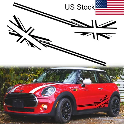 $20.99 • Buy For MINI Cooper S R50 R56 R61 F55 Britain Flag Graphic Car Side Vinyl Decal 2Pcs